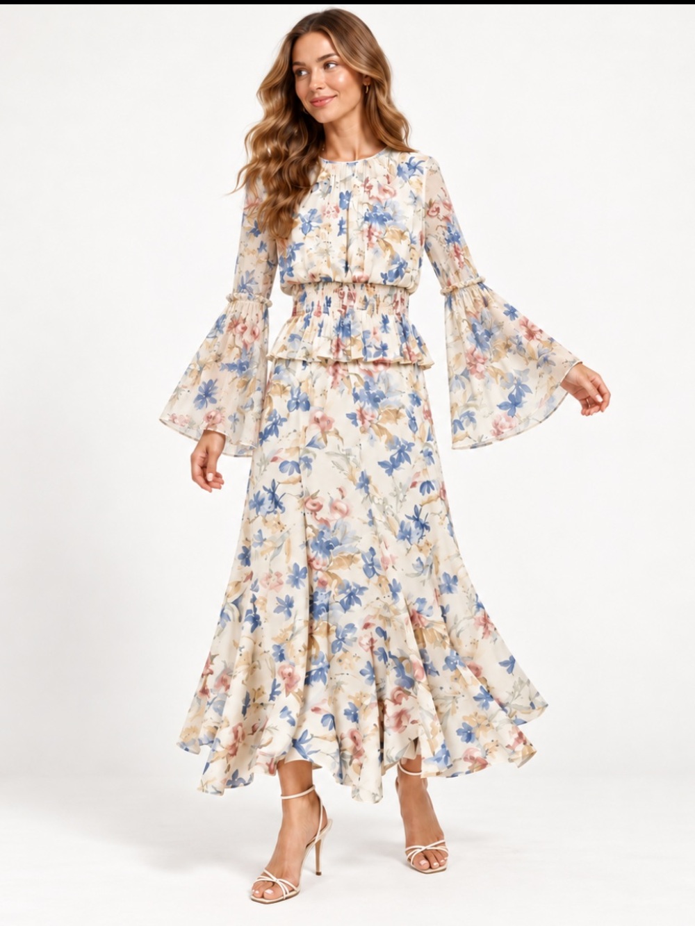 Tuckernuck Lily Valley Floral Blouse Maxi Skirt Matching Set NWT S